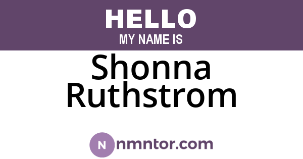 Shonna Ruthstrom