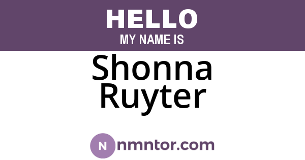 Shonna Ruyter