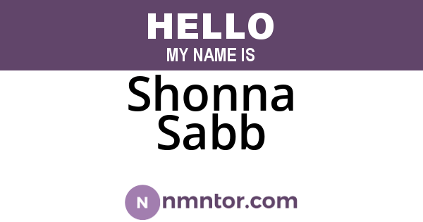 Shonna Sabb