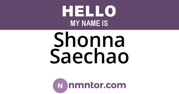 Shonna Saechao