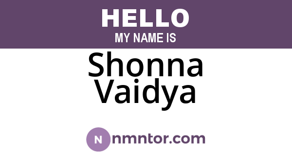 Shonna Vaidya