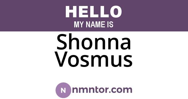 Shonna Vosmus