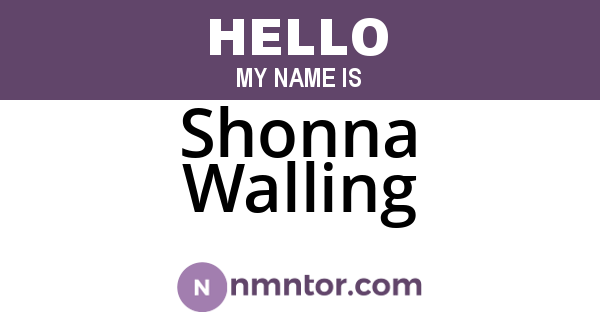 Shonna Walling