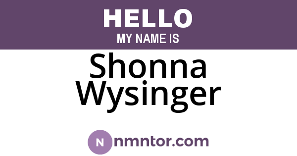 Shonna Wysinger