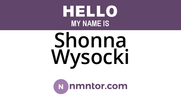Shonna Wysocki