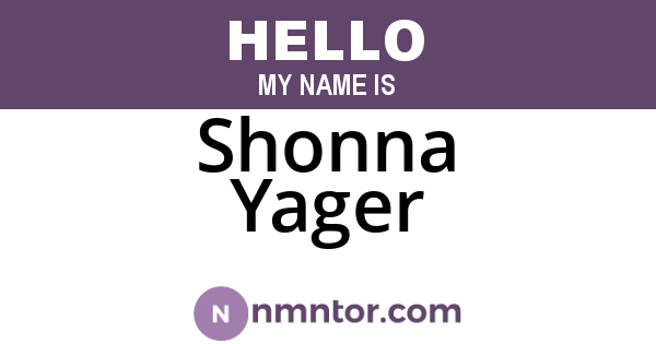 Shonna Yager