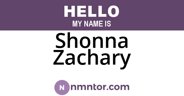 Shonna Zachary