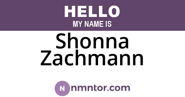 Shonna Zachmann