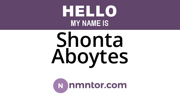 Shonta Aboytes