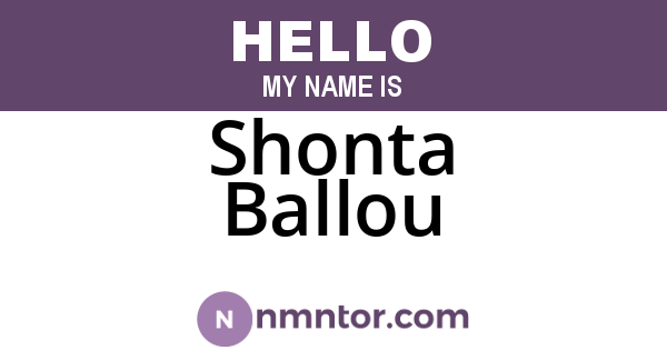 Shonta Ballou