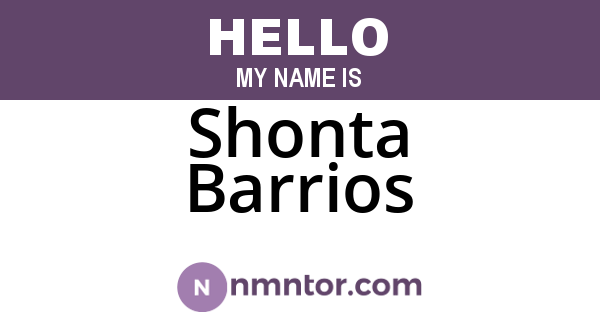 Shonta Barrios