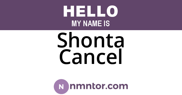 Shonta Cancel