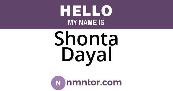 Shonta Dayal