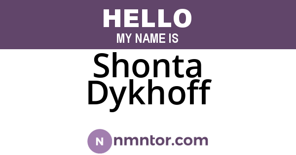 Shonta Dykhoff