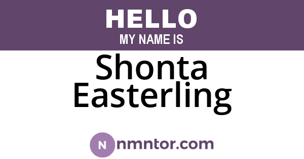Shonta Easterling