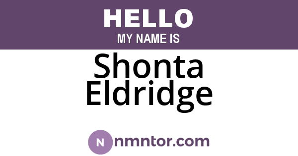 Shonta Eldridge