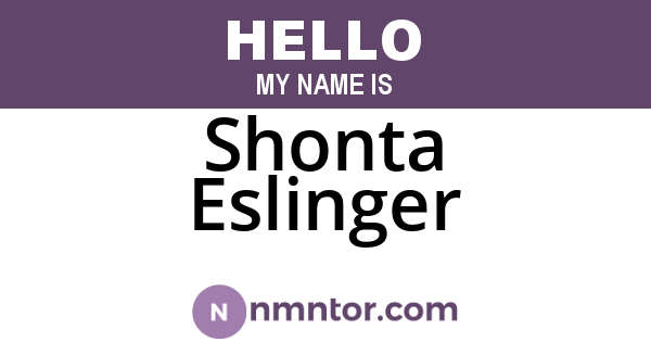 Shonta Eslinger