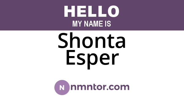 Shonta Esper