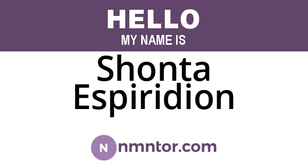 Shonta Espiridion
