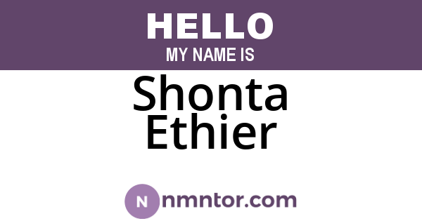 Shonta Ethier