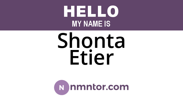 Shonta Etier