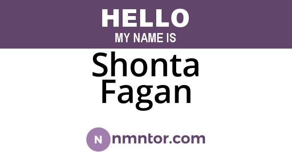 Shonta Fagan