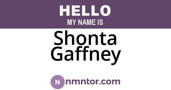 Shonta Gaffney