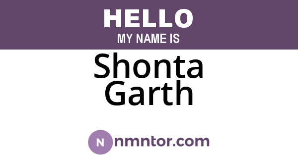 Shonta Garth