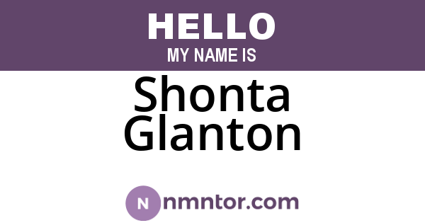 Shonta Glanton