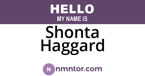 Shonta Haggard