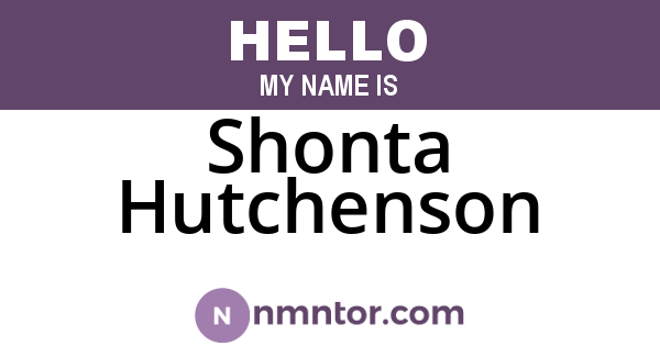 Shonta Hutchenson