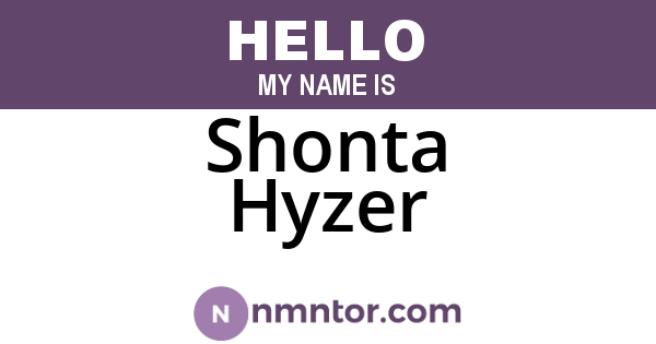 Shonta Hyzer