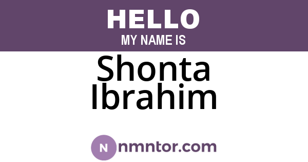 Shonta Ibrahim