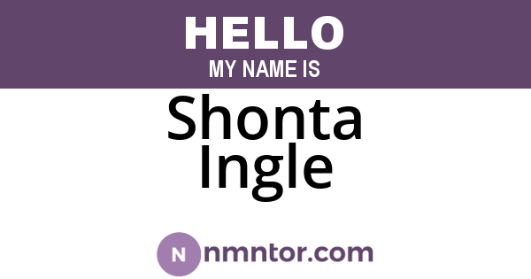 Shonta Ingle