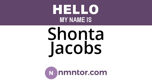 Shonta Jacobs