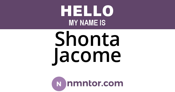 Shonta Jacome