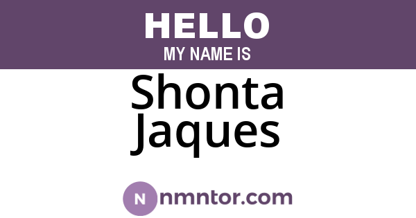 Shonta Jaques