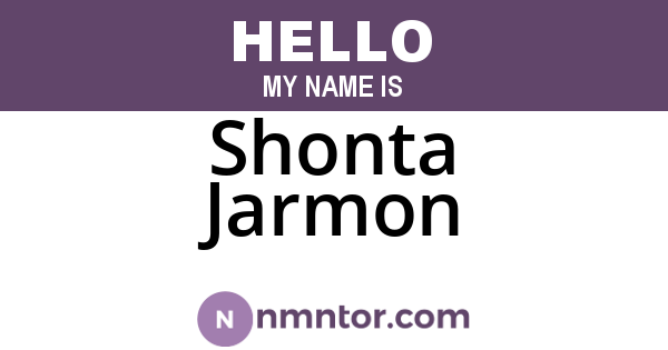 Shonta Jarmon