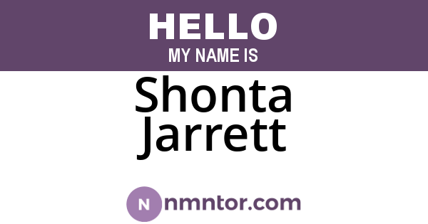 Shonta Jarrett