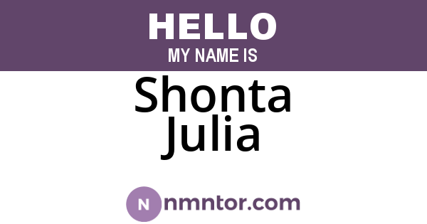 Shonta Julia