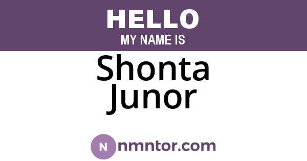Shonta Junor