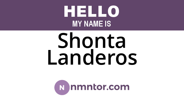 Shonta Landeros