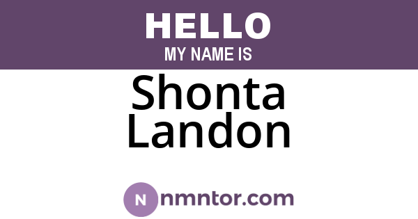 Shonta Landon