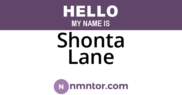 Shonta Lane