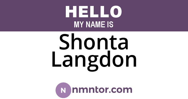 Shonta Langdon