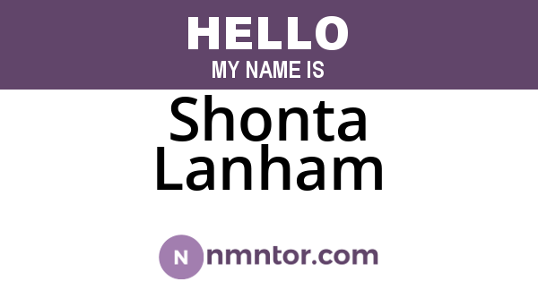 Shonta Lanham
