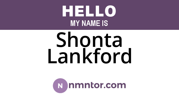 Shonta Lankford