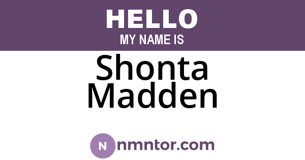 Shonta Madden