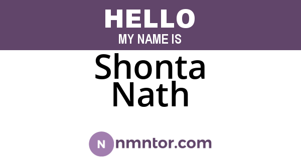 Shonta Nath