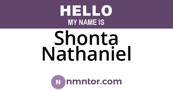 Shonta Nathaniel